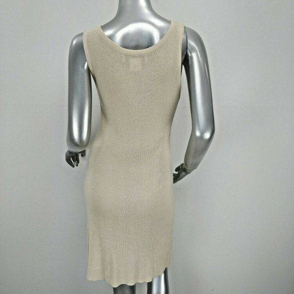 BRAZEAU TRICOT Designer Women's Size M Tank Bodycon Sleeveless Knit Mini Dress - Picture 4 of 8